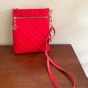 Tommy Hilfiger RED  Nylon Padded north south crossbody gorgeous!!!